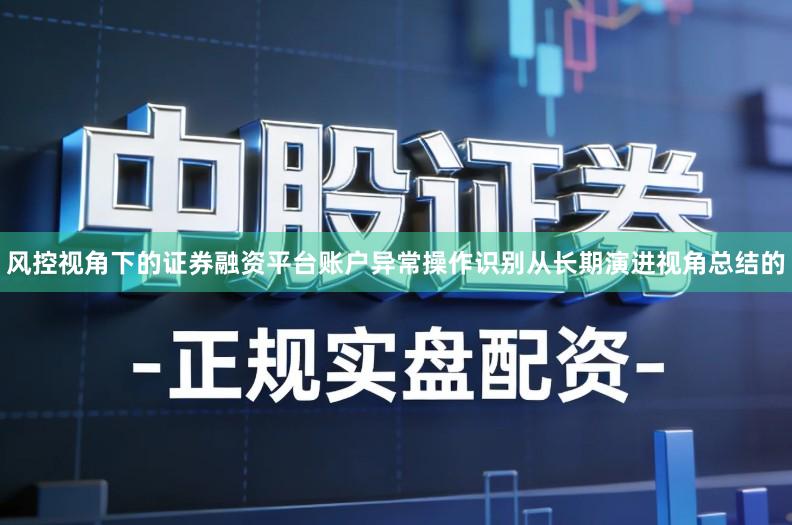 风控视角下的证券融资平台账户异常操作识别从长期演进视角总结的